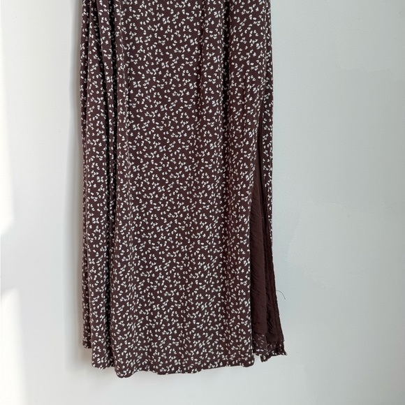 Abercrombie Brown Floral Midi Split Dress - Picture 2 of 5